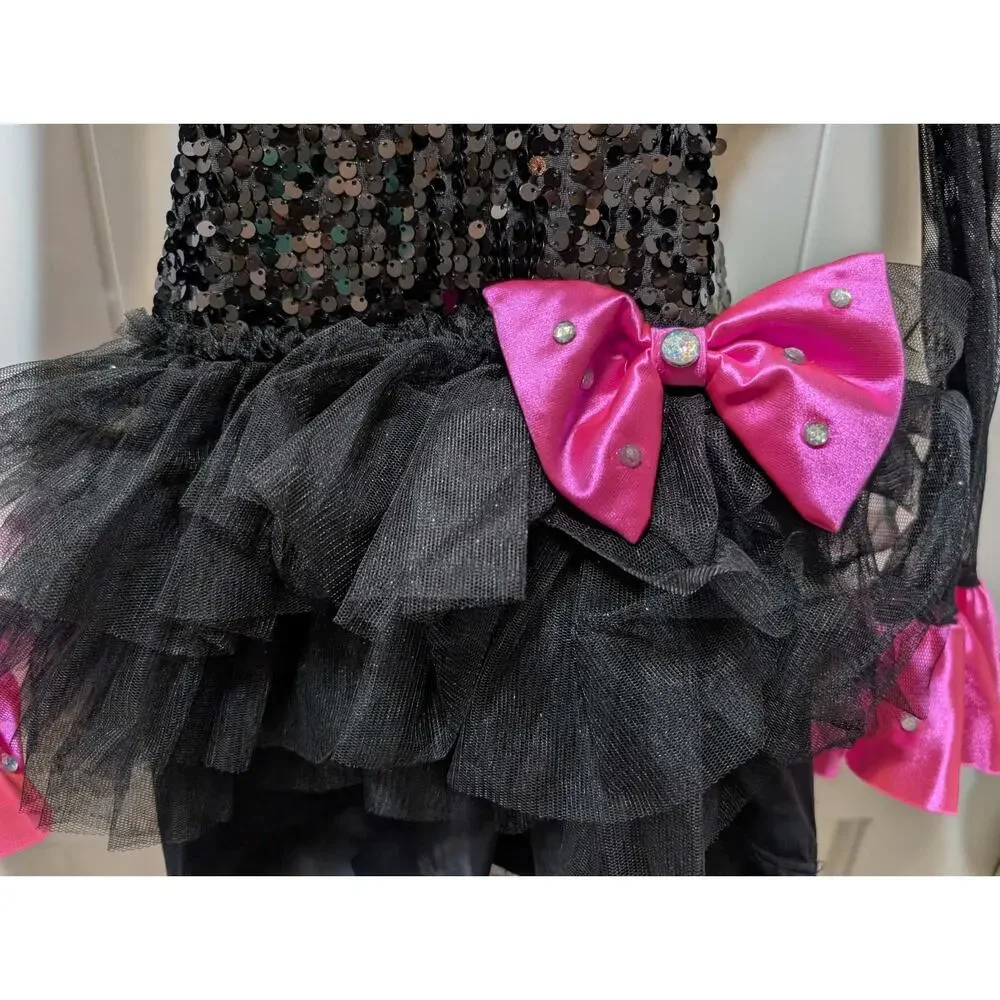 Dance Costume Weissman Black Pink Child Jazz Sequin Tap Sequin LC (14) Bow